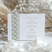 ダスティージュグリーンDate Rabbit Scrollworkを保存 招待状