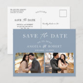 ダスティースタイリッシュブルー2写真デートを保存 ポストカード (正面/裏面)