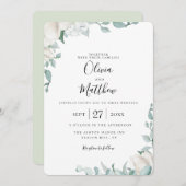 ダスティーセイジ・ボタニカル・ウェディング・インビテーション 招待状 (正面/裏面)