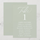 ダスティーセージカリグラフィー テーブル番号表 招待状 (正面/裏面)