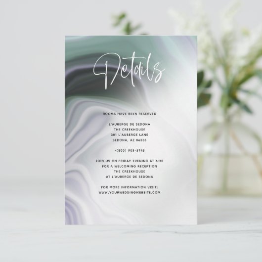 ダスティーセージグリーン ラリックアゲートの詳細 招待状 (スタンド正面)