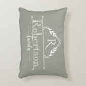 ダスティーセージ フレーム ファミリー ネーム モノグラム アクセントクッション (正面(垂直))