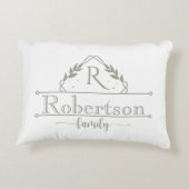 ダスティーセージ フレーム ファミリー ネーム モノグラム アクセントクッション (裏面)