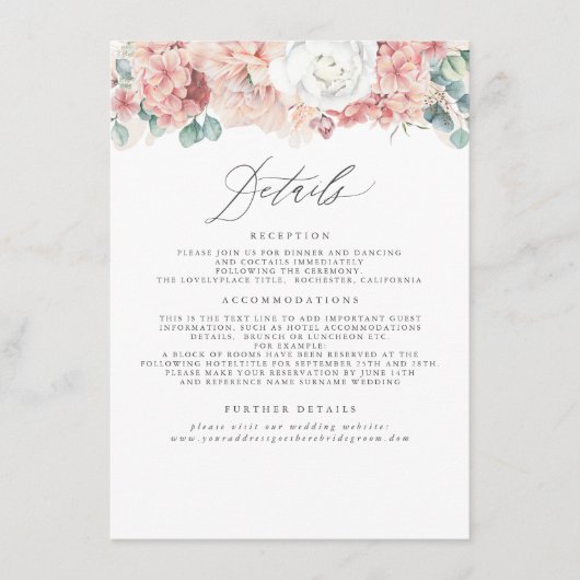 ダスティーバラピーチ結婚フローラ情報 エンクロージャーカード (正面)