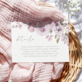 ダスティーバラマウヴ赤面フローラ結婚ズ詳細 エンクロージャーカード