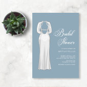 ダスティーパーソナライズされたスユニークブルーブライダルシャワー 招待状