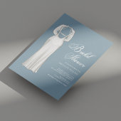 ダスティーパーソナライズされたスユニークブルーブライダルシャワー 招待状