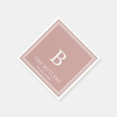 ダスティーパーソナライズされたバラ結婚ズ・カクテルナプキンス スタンダードカクテルナプキン (角)