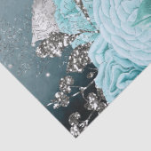 ダスティーパーソナライズされたブルーフローラ結婚ズ 薄葉紙 (詳細)