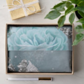 ダスティーパーソナライズされたブルーフローラ結婚ズ 薄葉紙 (ギフト)