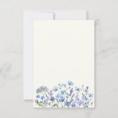 ダスティーパーソナライズされたブルーワイルドフラワーブライダルシャワー サンキューカード (裏面)
