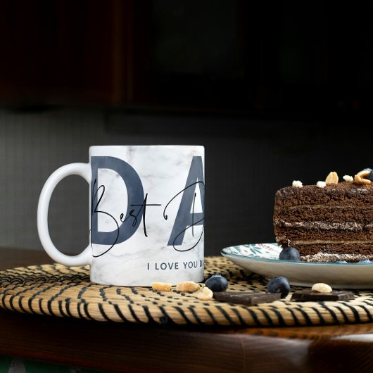 ダスティーパーソナライズされたブルー最高のパパ引用文ファーザーズ・デイ コーヒーマグカップ