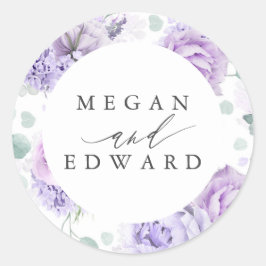 ダスティーパープルとマウヴフローラ結婚植物学 ラウンドシール