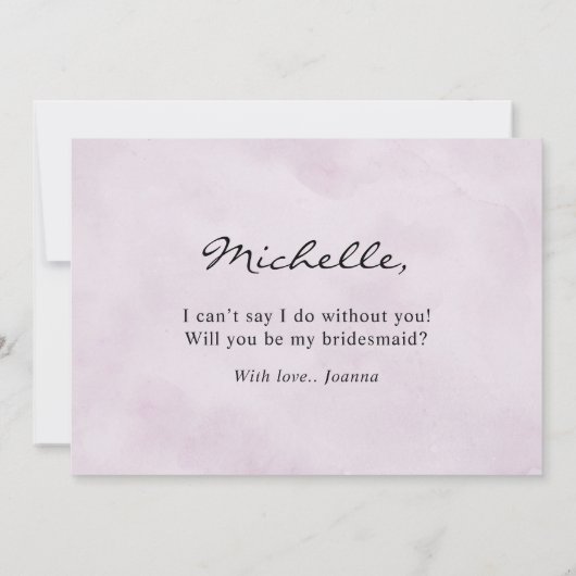 ダスティーパープルの色合い私の花嫁になる 招待状 (裏面)