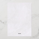 ダスティーパープルの花の幾何学的なウェディング 箔招待状 (裏面)