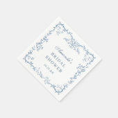 ダスティービクトリアンス華美ブルーフローラブライダルシャワー スタンダードカクテルナプキン (角)