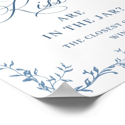 ダスティービクトリアンス華美ブルーフローラブライダルシャワー ポスター (角)