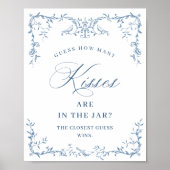 ダスティービクトリアンス華美ブルーフローラブライダルシャワー ポスター (正面)