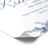 ダスティービクトリアンブルーガーデンフランスのブライダルシャワー ポスター (角)