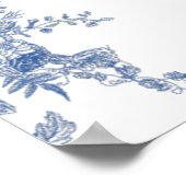 ダスティービクトリアンブルーガーデンフランスのブライダルシャワー ポスター (角)