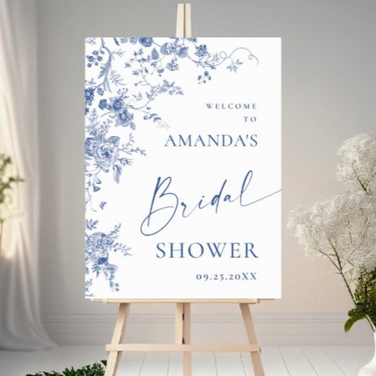 ダスティービクトリアンブルーガーデンフランスのブライダルシャワー ポスター