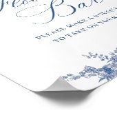 ダスティービクトリアンブルーガーデンフランスのブライダルシャワー ポスター (角)