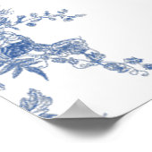 ダスティービクトリアンブルーガーデンフランスのブライダルシャワー ポスター (角)