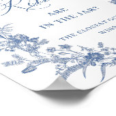 ダスティービクトリアンブルーガーデンフランスのブライダルシャワー ポスター (角)