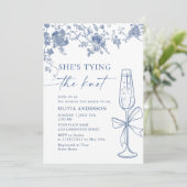ダスティービクトリアンブルーガーデンフランスのブライダルシャワー 招待状 (スタンド正面)