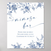 ダスティービクトリアンブルーガーデンフランスのミモサバーサイン ポスター (正面)