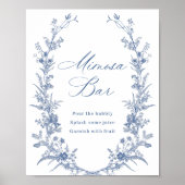 ダスティービクトリアンブルーガーデンフランスのミモサバーサイン ポスター (正面)