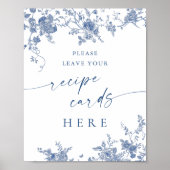 ダスティービクトリアンブルーガーデンフランスのレシピカード ポスター (正面)