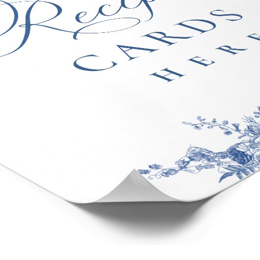 ダスティービクトリアンブルーガーデンフランスのレシピカード ポスター (角)