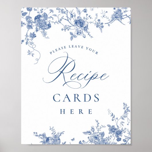 ダスティービクトリアンブルーガーデンフランスのレシピカード ポスター (正面)