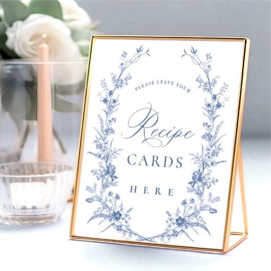 ダスティービクトリアンブルーガーデンフランスのレシピカード ポスター