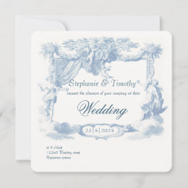 ダスティービクトリアンブルーバロックの紋章 招待状