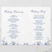 ダスティービクトリアンブルーフローラの結婚写真プログラム (裏面)