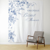 ダスティービクトリアンブルーフローラブライダルシャワー背景 タペストリー (インサイチュ)