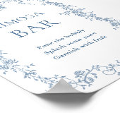 ダスティービクトリアンブルーミモザバー結婚のサイン ポスター (角)