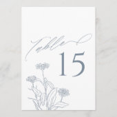 ダスティービクトリアンブルー結婚マリゴールドのテーブル番号 プログラム (正面)