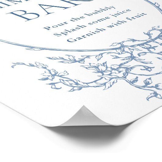 ダスティービクトリアンブ華美ルーブルーフローラミモサバー標識 ポスター (角)