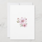 ダスティーフェミニンピンクローズフローラブライダルシャワー 招待状 (裏面)