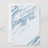 ダスティーフォーマルブルーシャンパンワインフローラ結婚ズ 招待状 (裏面)