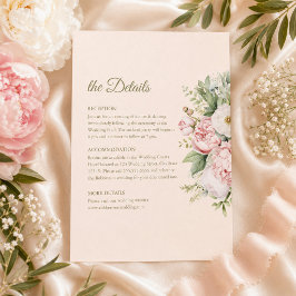 ダスティーブラッシュペオニーの結婚式詳細カード 招待状