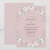 ダスティーブラッシュペオニーの結婚式 招待状 (正面/裏面)