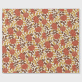 ダスティーブルントオレンジのピーオニー花が秋の結婚式 ラッピングペーパー (フラット)