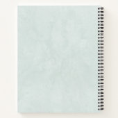 ダスティーブルーとグリーンの花のブライダルシャワーレシピ ノートブック (裏面)