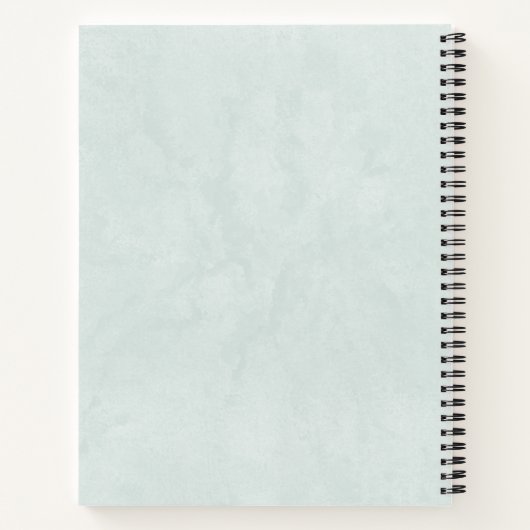 ダスティーブルーとグリーンの花のブライダルシャワー レシピ ノートブック (裏面)