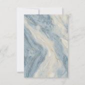 ダスティーブルーとゴールドの花柄 ウェディングへの返信お願いします 出欠カード (裏面)