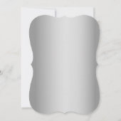 ダスティーブルーとシルバーフォイルの象のブライダルシャワー 招待状 (裏面)